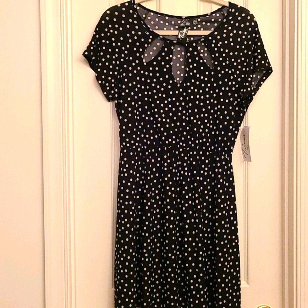 ❤️ NWT black polka dot dress